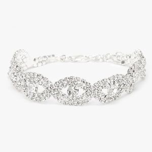 🌬️ Silver Rhinestone Evil Eye Bracelet